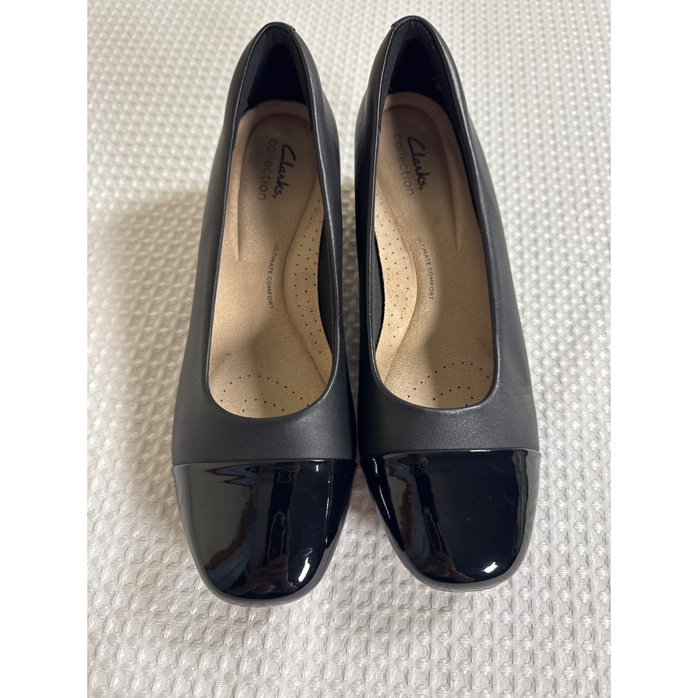 Clarks Pumps Womens 8.5W Marilyn Sara Black Combi EUC